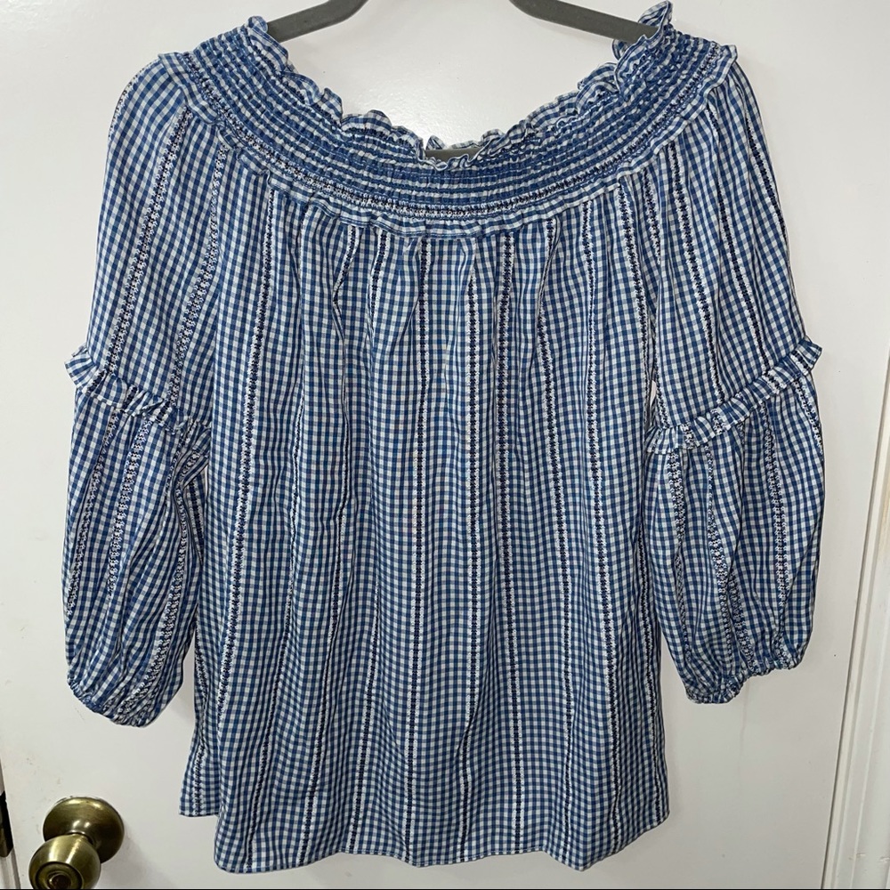Gingham Off Shoulder Top